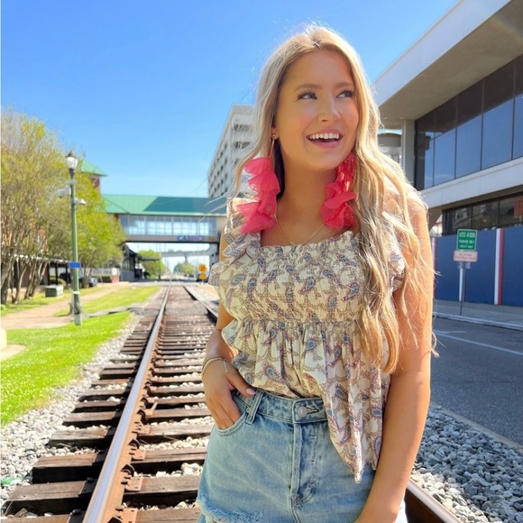 Air Bloom Drop Earrings - Marigold - Picture 7 of 8